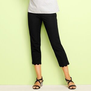 Talbots Scalloped Black Chatham Crop Pants